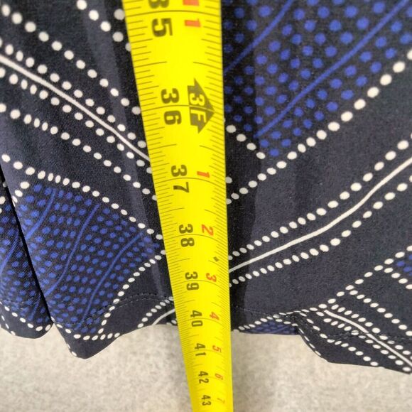 Pea in thePod Maternity Dress Wmns Sz L Navy Blue White Weave Pattern 3/4 Sleeve - Picture 4 of 11